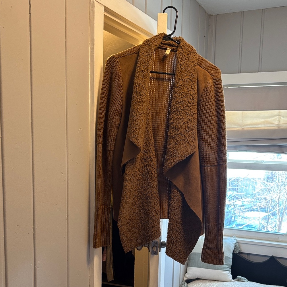Cozy Brown Open Front Cardigan